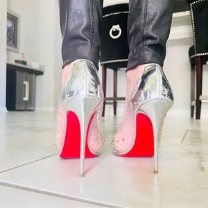 SOLD 🤩✨👠 Christian Louboutin Spiked Crystal PVC heels